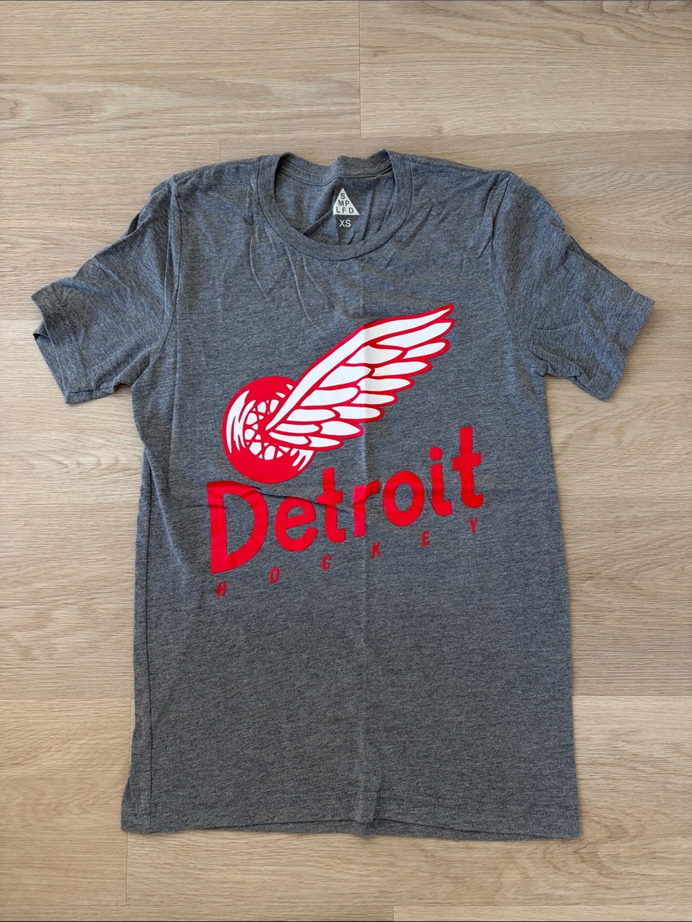 SMPLFD Detroit Hockey Gray Graphic Tee